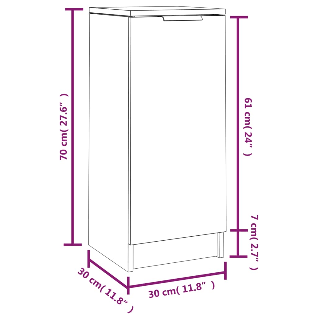 Buffets 2 pcs 30x30x70 cm bois fini