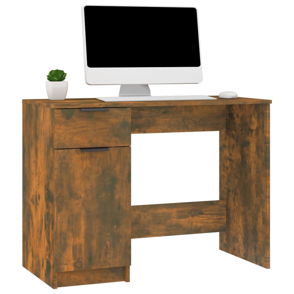 Bureau 100x50x75 cm en dérivé du bois couleur chêne