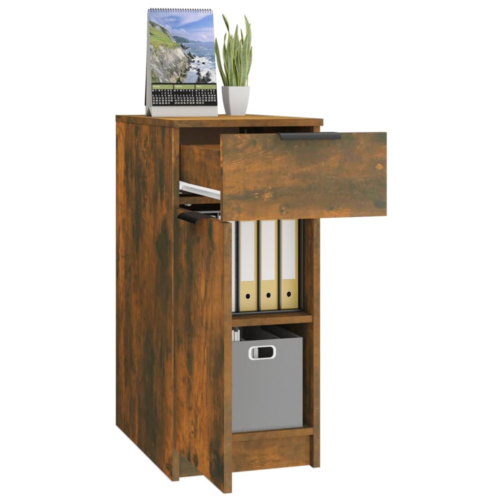 Armoire de bureau 33,5x50x75 cm en dérivé du bois, couleur chêne