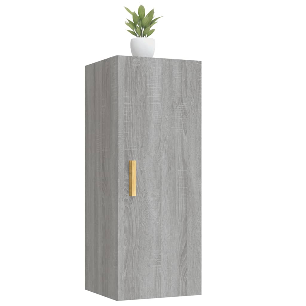 Wandkast 34,5x34x90 cm bewerkt hout eikenkleurig