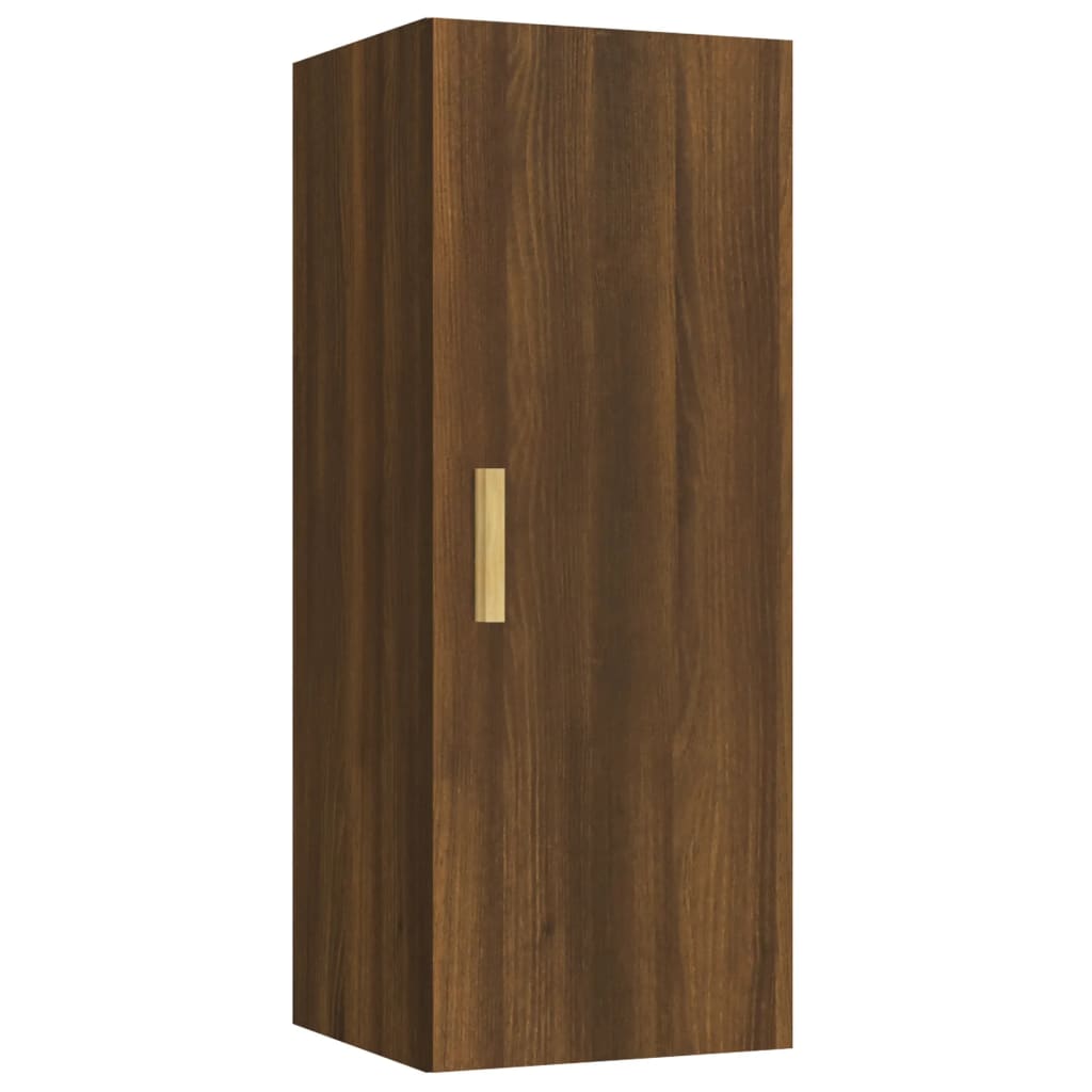 Wandkast 34,5x34x90 cm bewerkt hout eikenkleurig