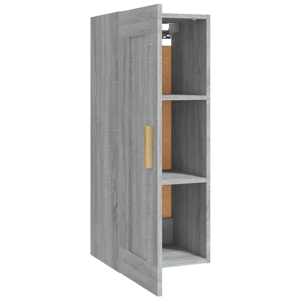 Wandkast 35x34x90 cm bewerkt hout eikenkleurig