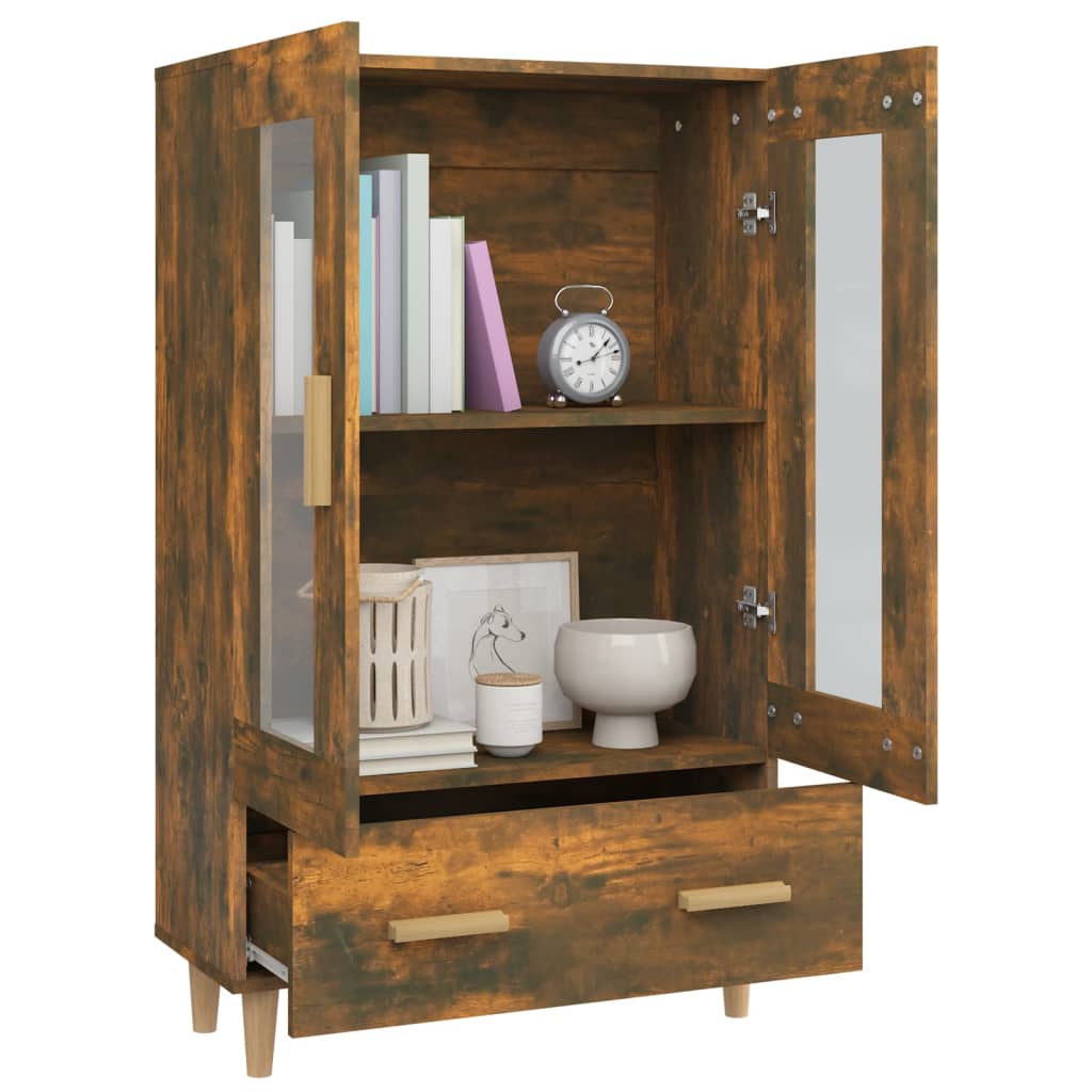 Meuble haut 70x31x115 cm en bois travaillé