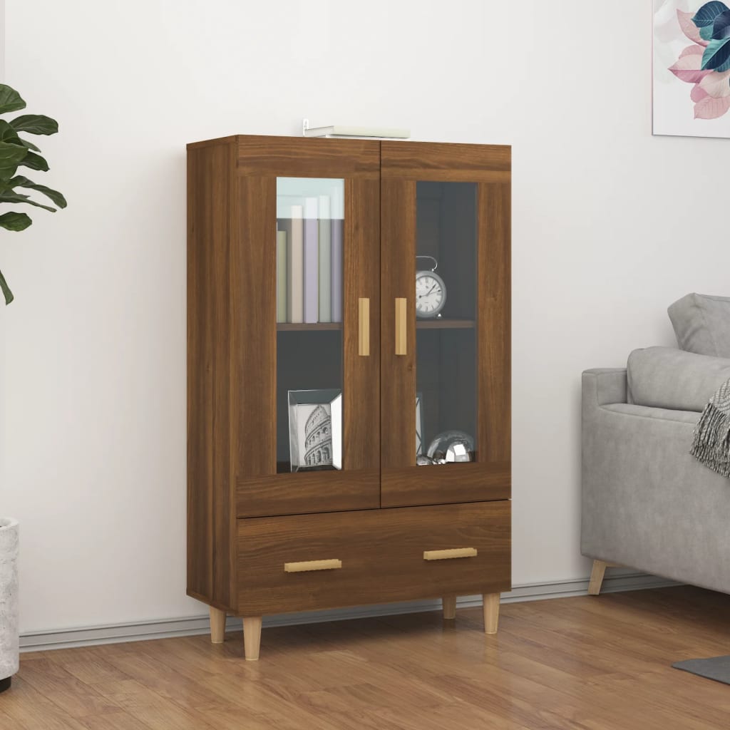 Meuble haut 70x31x115 cm en bois travaillé