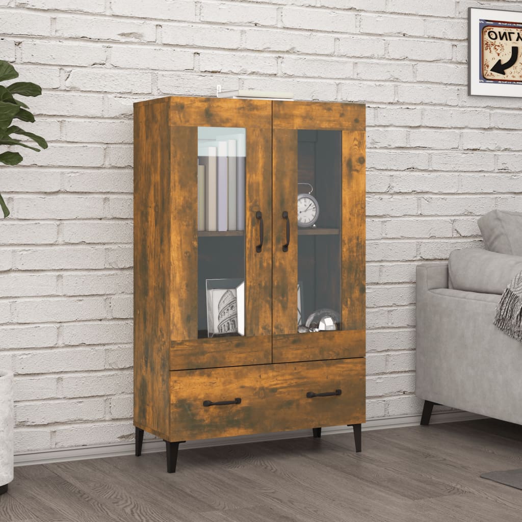 Meuble haut 70x31x115 cm en bois travaillé