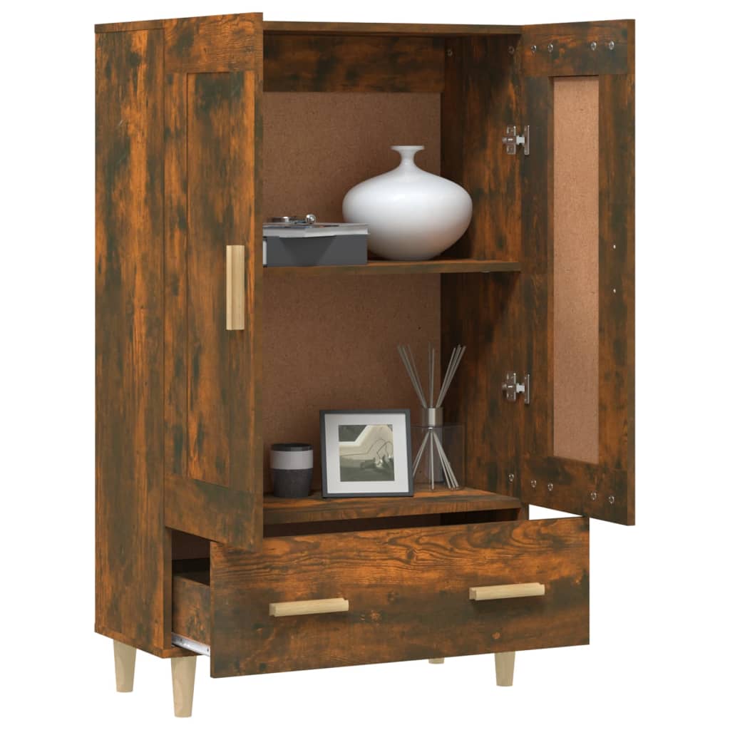 Meuble haut 70x31x115 cm en bois travaillé