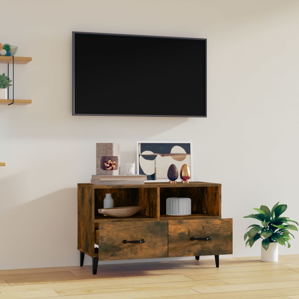 Tv-meubel 80x36x50 cm bewerkt hout