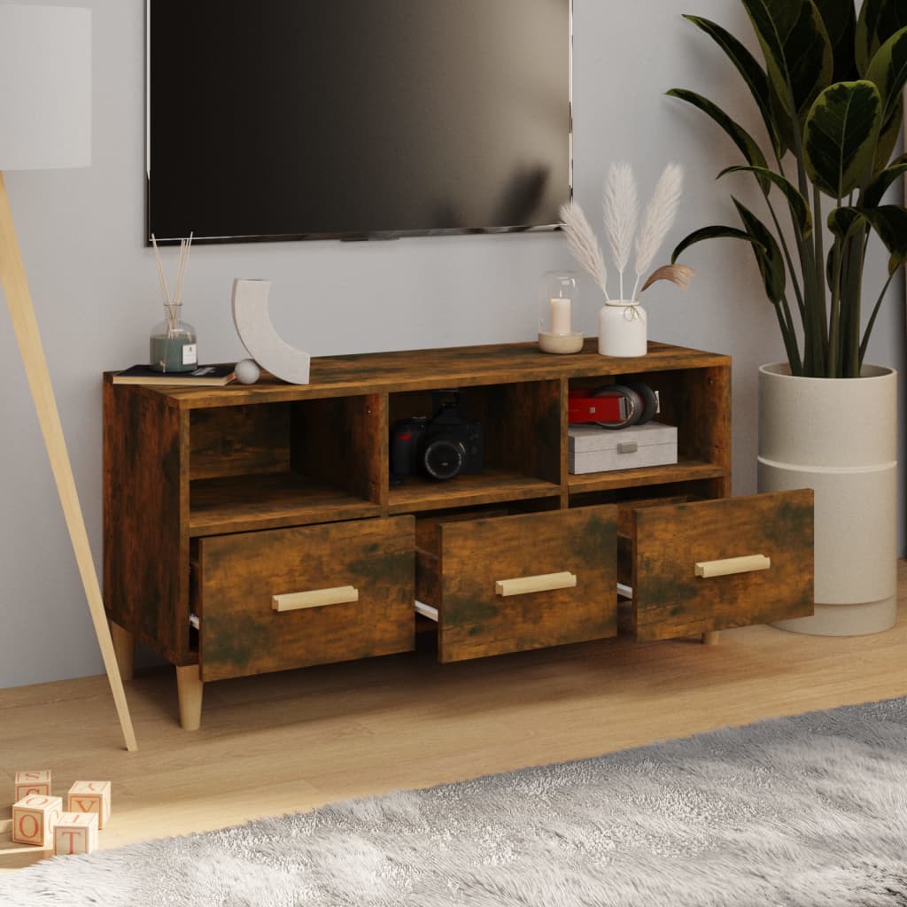 Tv-meubel 102x36x50 cm bewerkt hout