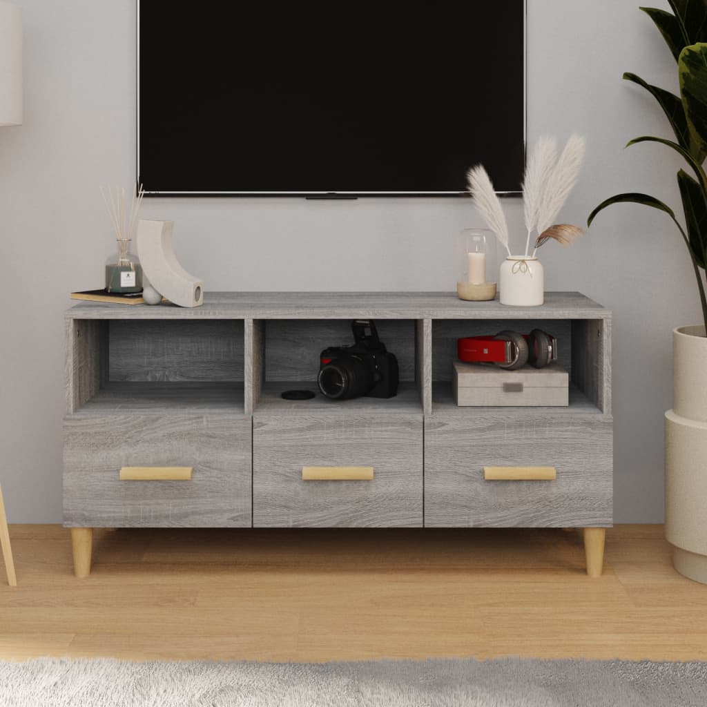 Tv-meubel 102x36x50 cm bewerkt hout