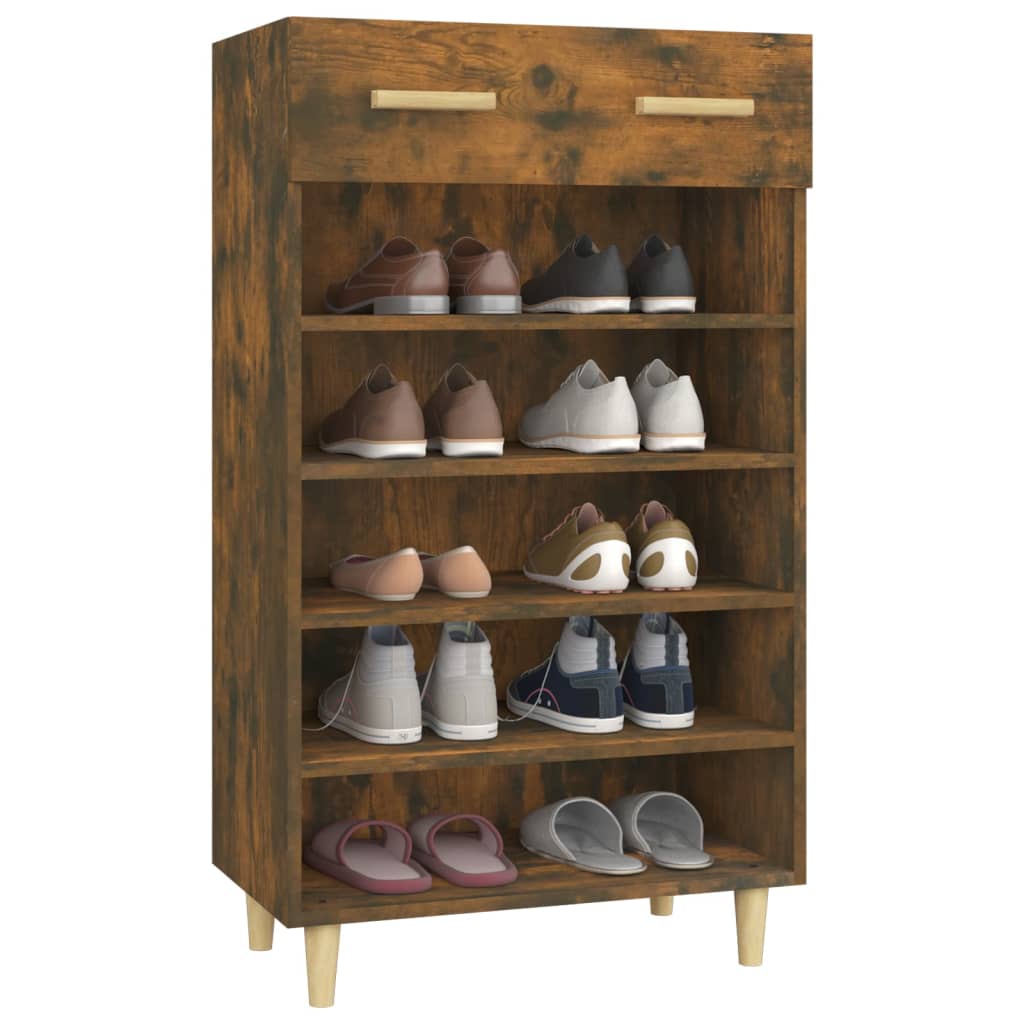 Meuble à chaussures 60x35x105 cm en bois travaillé