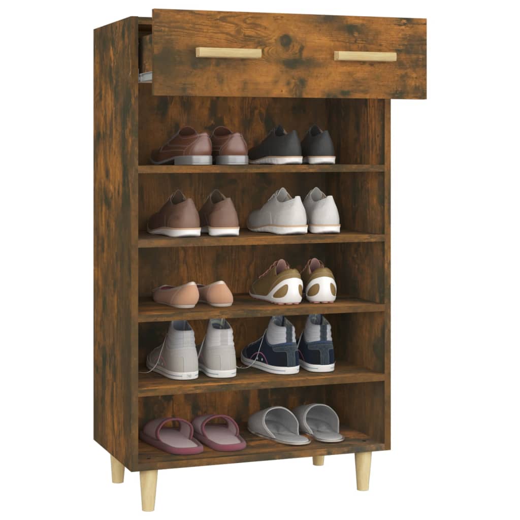 Meuble à chaussures 60x35x105 cm en bois travaillé