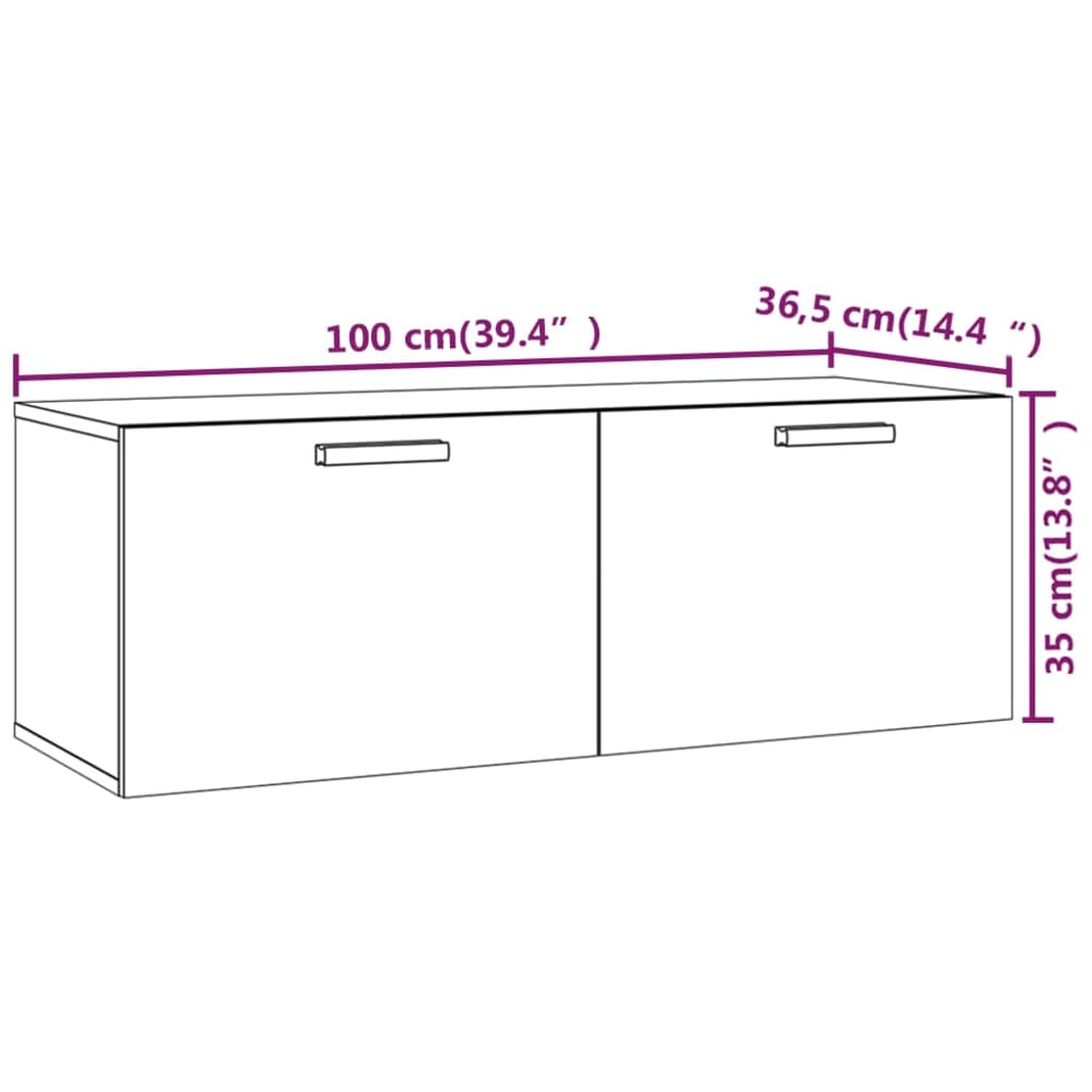 Élément mural 100x36,5x35 cm en bois travaillé