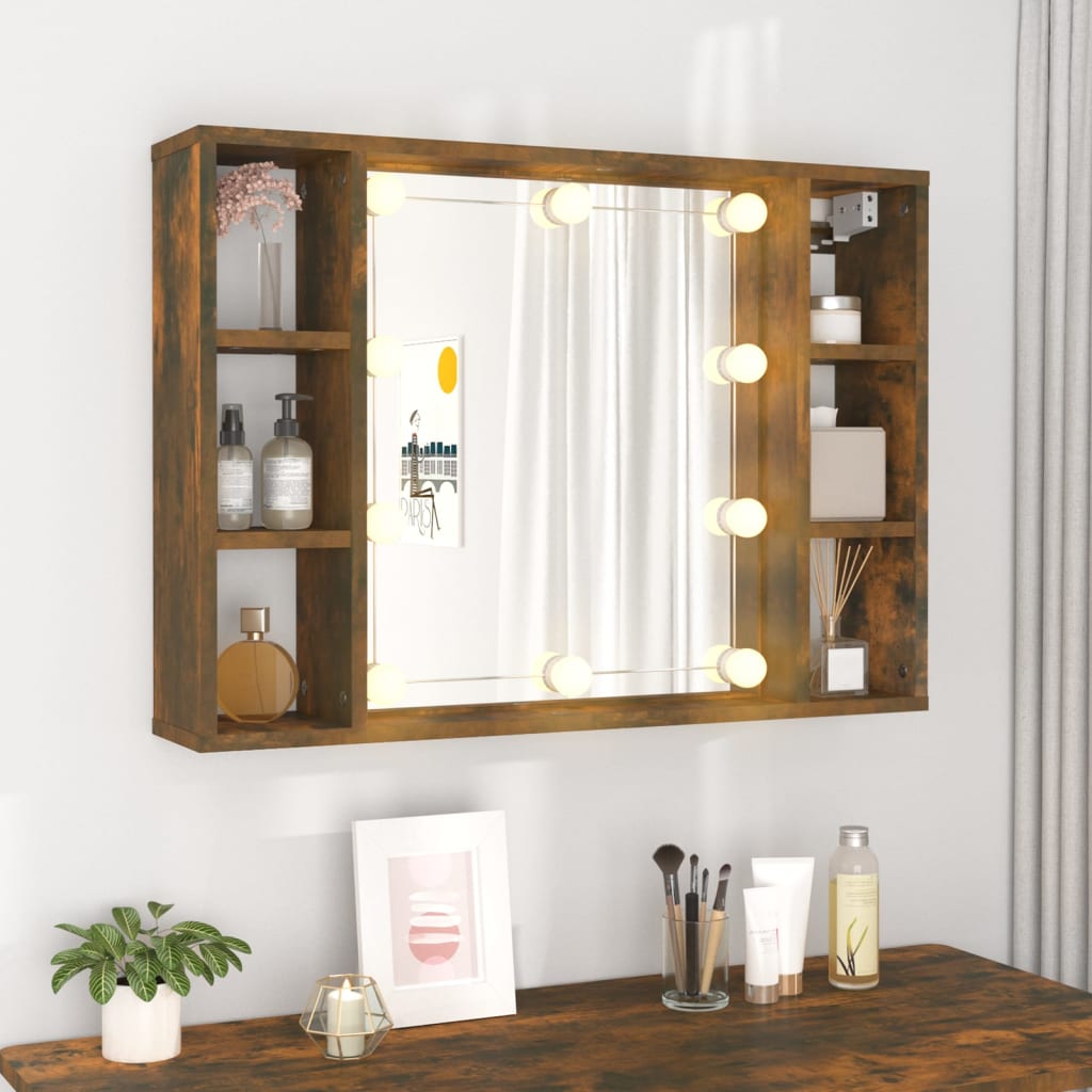 Armoire à miroir avec éclairage LED 76x15x55 cm