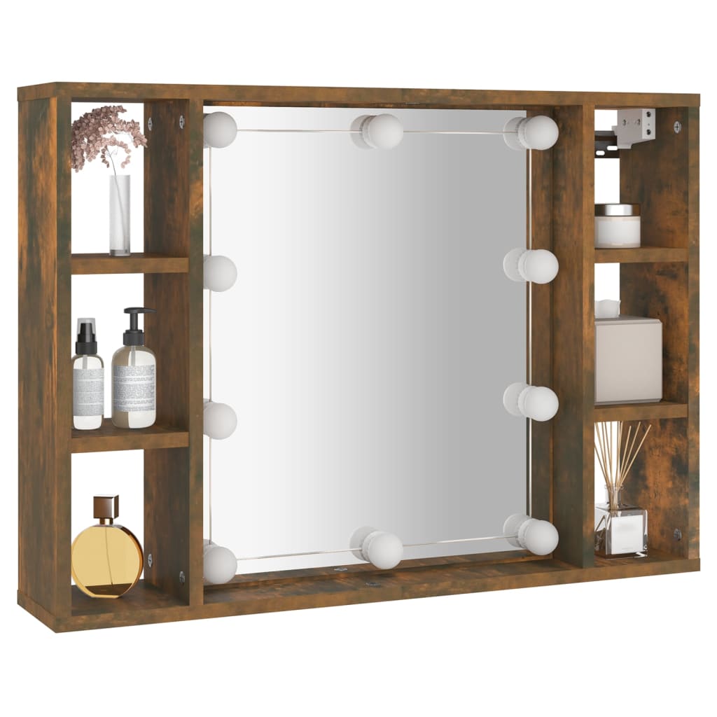 Armoire à miroir avec éclairage LED 76x15x55 cm