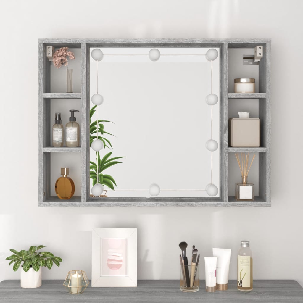 Armoire à miroir avec éclairage LED 76x15x55 cm