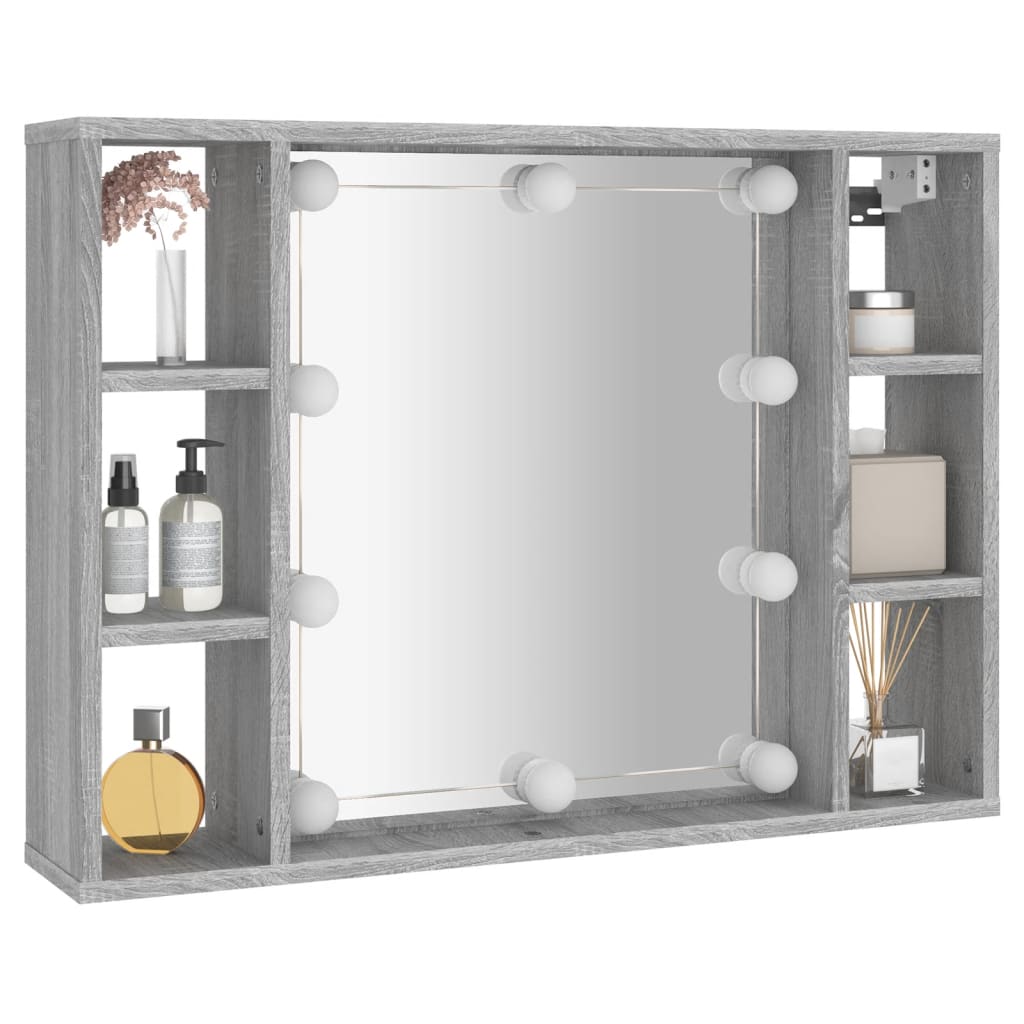 Armoire à miroir avec éclairage LED 76x15x55 cm