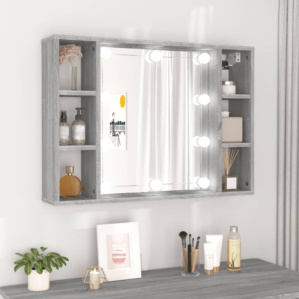 Armoire à miroir avec éclairage LED 76x15x55 cm