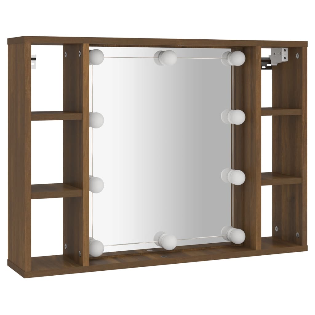 Armoire à miroir avec éclairage LED 76x15x55 cm