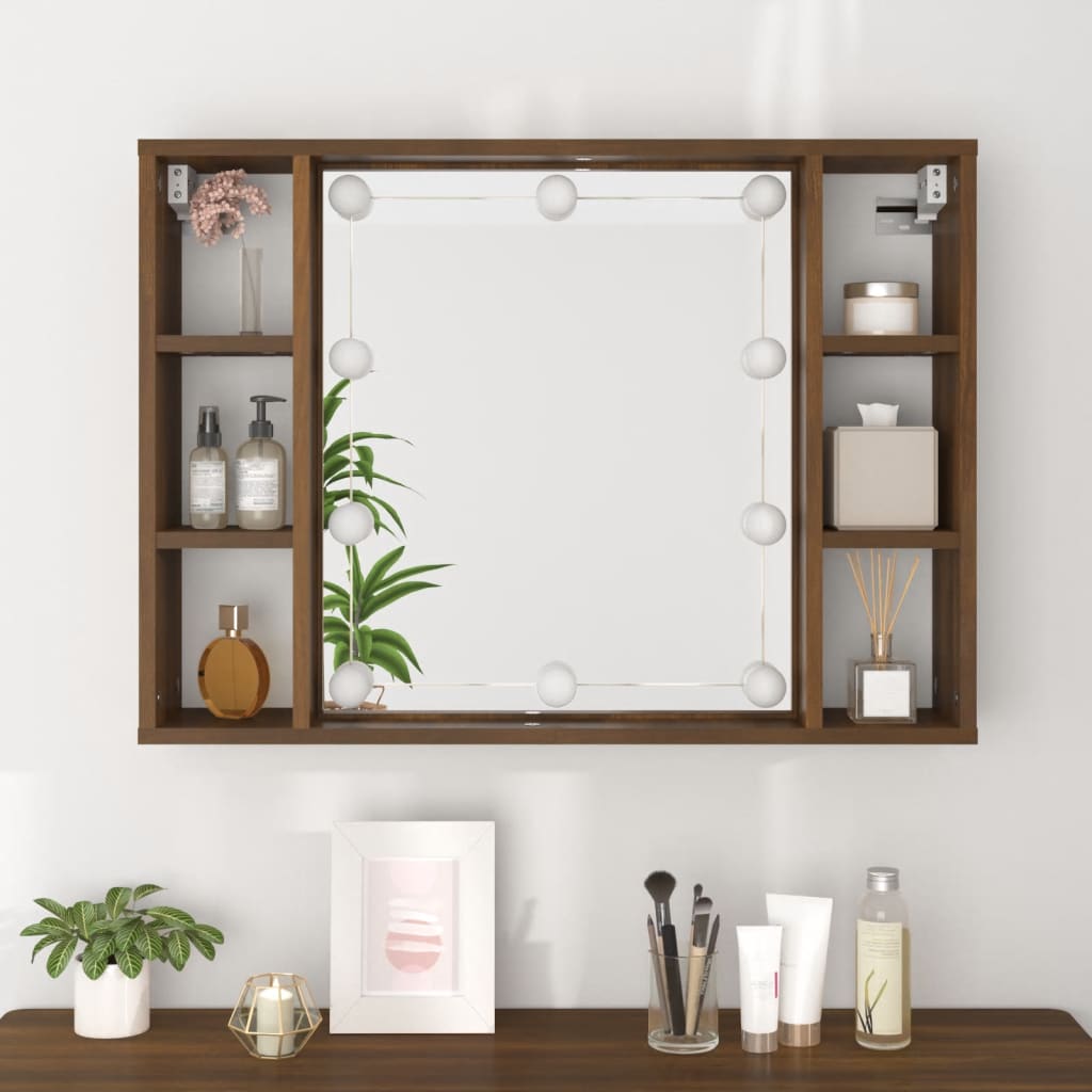 Armoire à miroir avec éclairage LED 76x15x55 cm