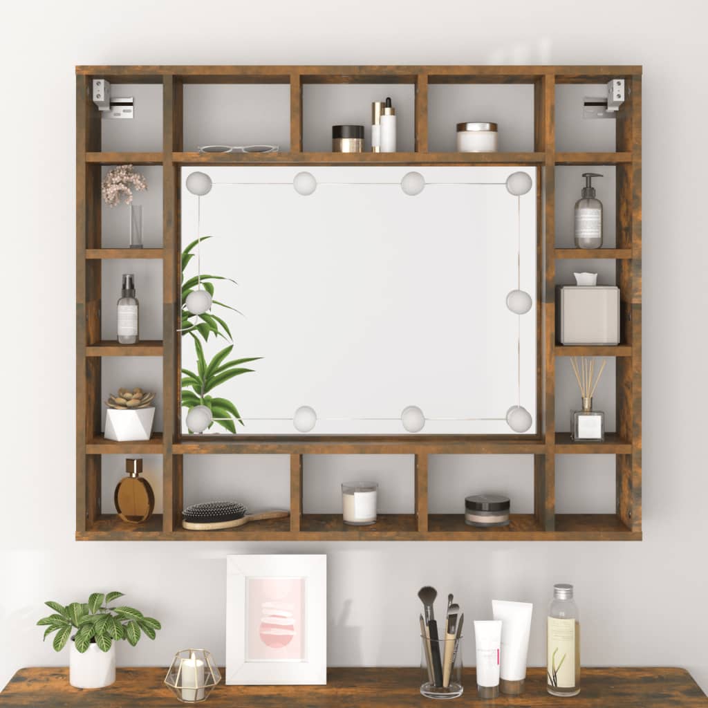 Armoire à miroir avec éclairage LED 91x15x76,5 cm