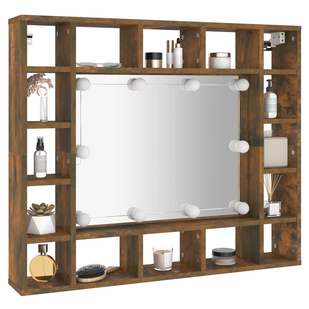 Armoire à miroir avec éclairage LED 91x15x76,5 cm