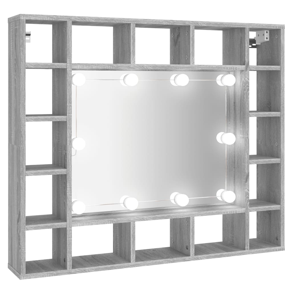 Armoire à miroir avec éclairage LED 91x15x76,5 cm