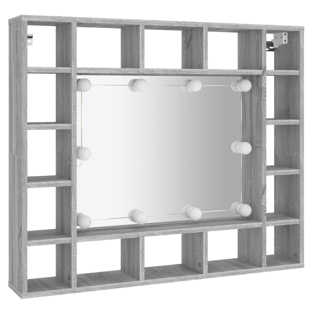 Armoire à miroir avec éclairage LED 91x15x76,5 cm