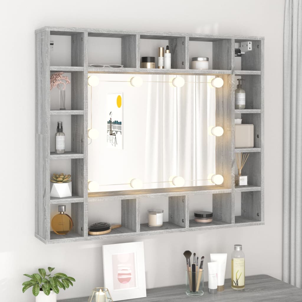 Armoire à miroir avec éclairage LED 91x15x76,5 cm