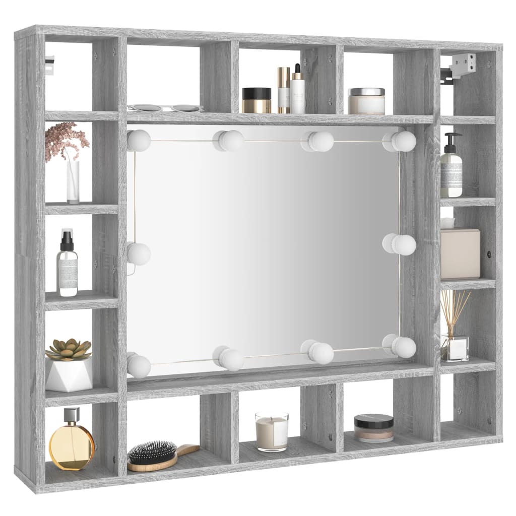 Armoire à miroir avec éclairage LED 91x15x76,5 cm