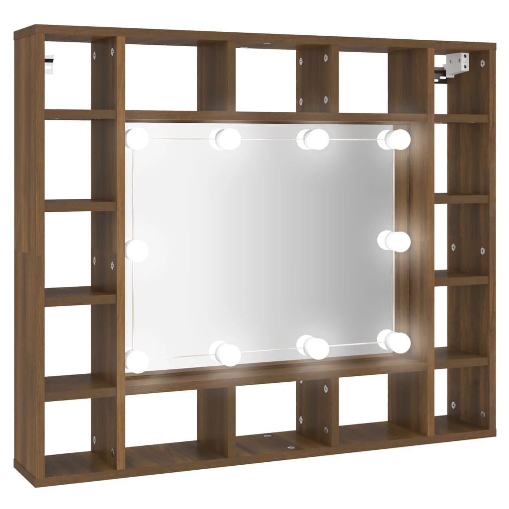 Armoire à miroir avec éclairage LED 91x15x76,5 cm