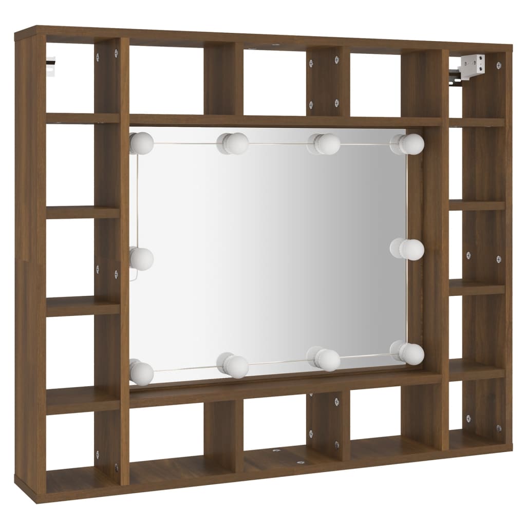 Armoire à miroir avec éclairage LED 91x15x76,5 cm