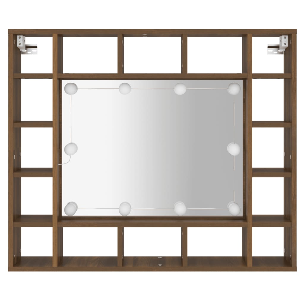 Armoire à miroir avec éclairage LED 91x15x76,5 cm