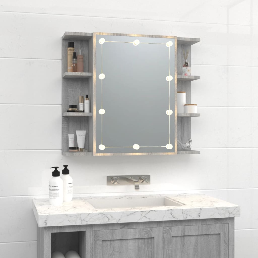 Armoire à miroir avec éclairage LED 70x16,5x60 cm