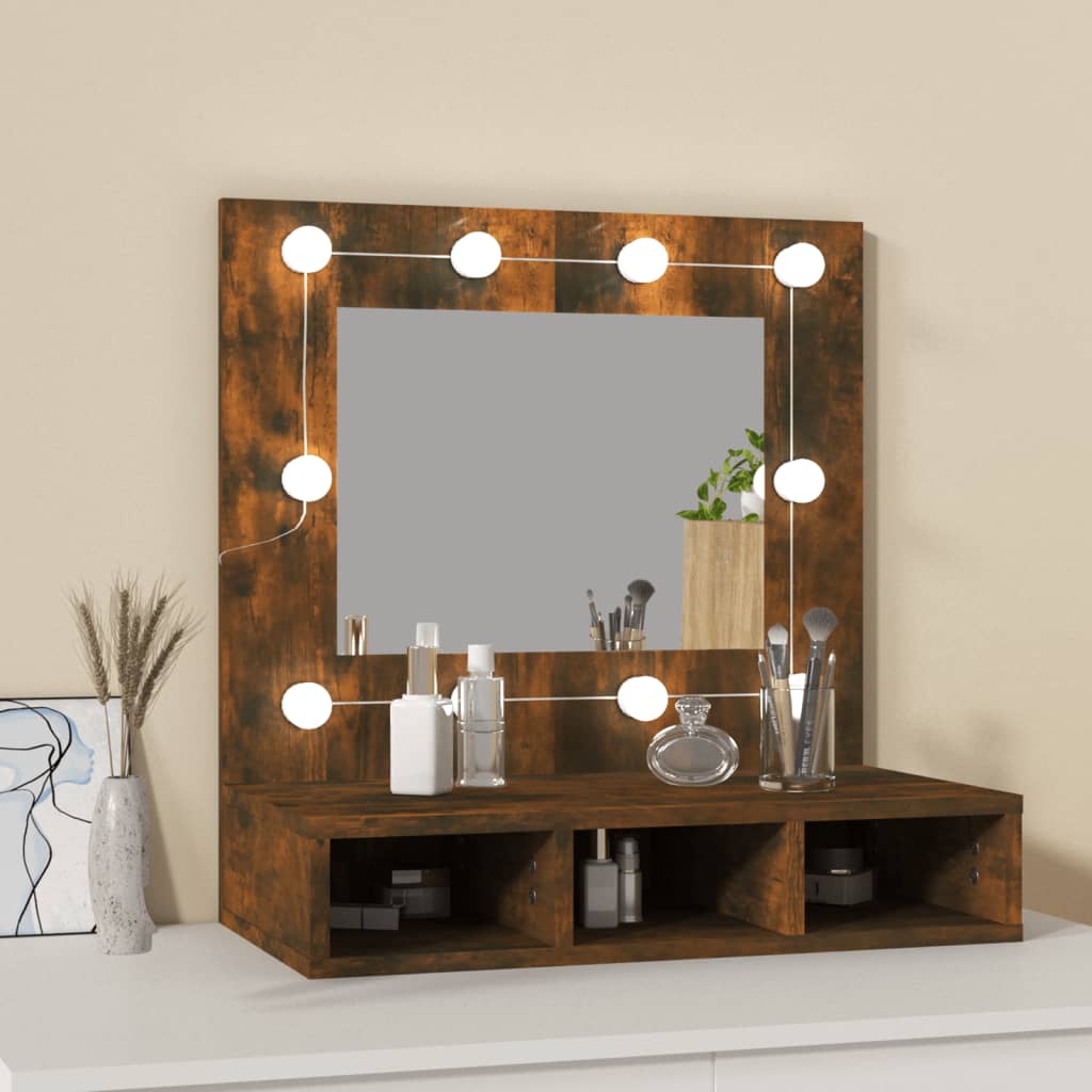 Armoire à miroir avec éclairage LED 60x31,5x62 cm