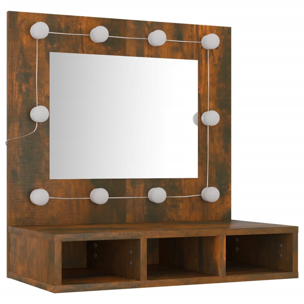 Armoire à miroir avec éclairage LED 60x31,5x62 cm