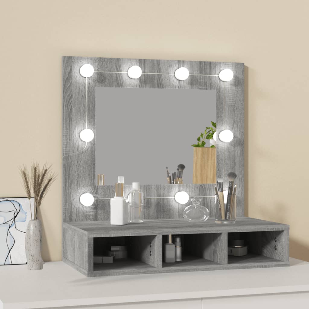 Armoire à miroir avec éclairage LED 60x31,5x62 cm