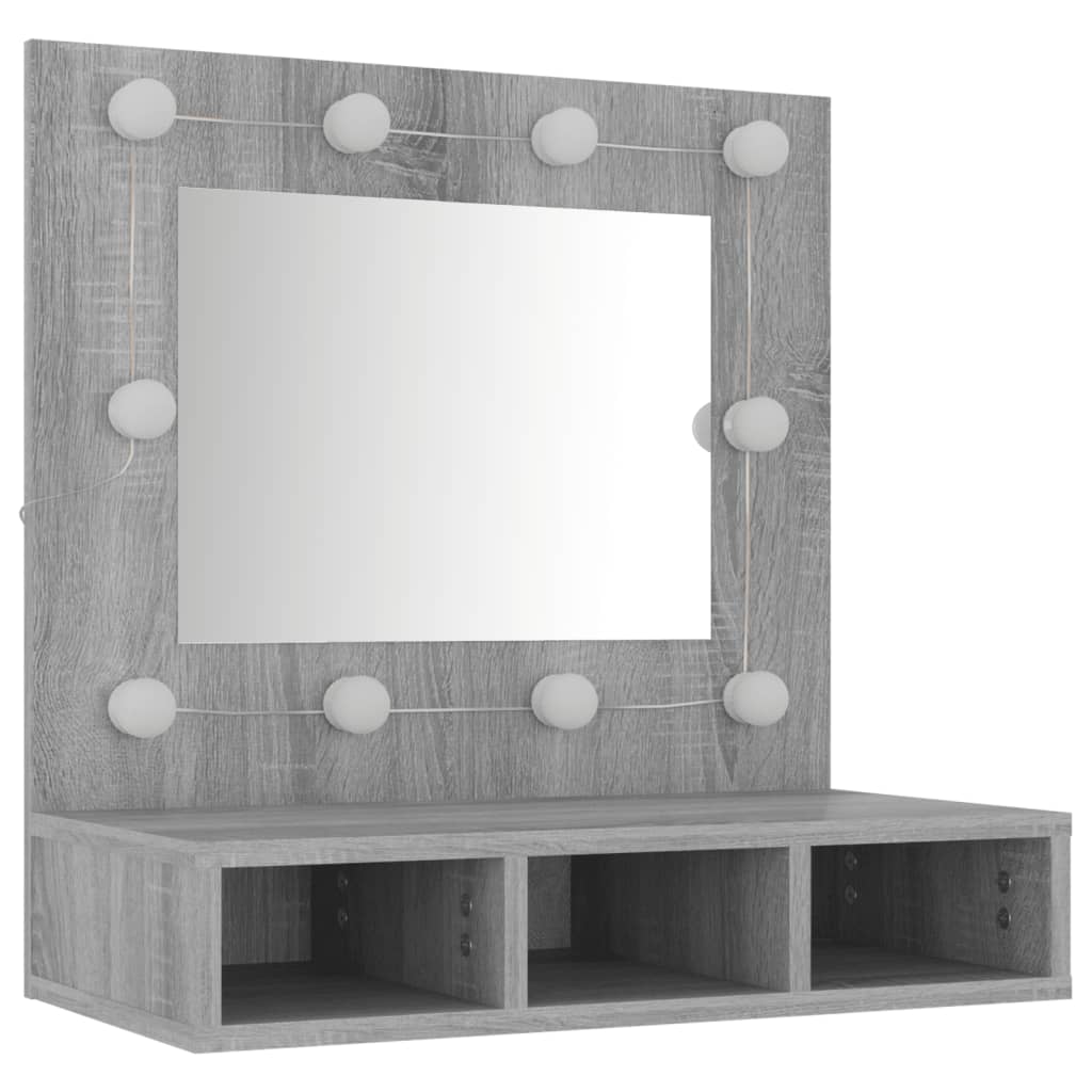 Armoire à miroir avec éclairage LED 60x31,5x62 cm