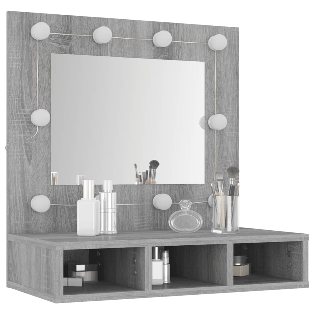 Armoire à miroir avec éclairage LED 60x31,5x62 cm