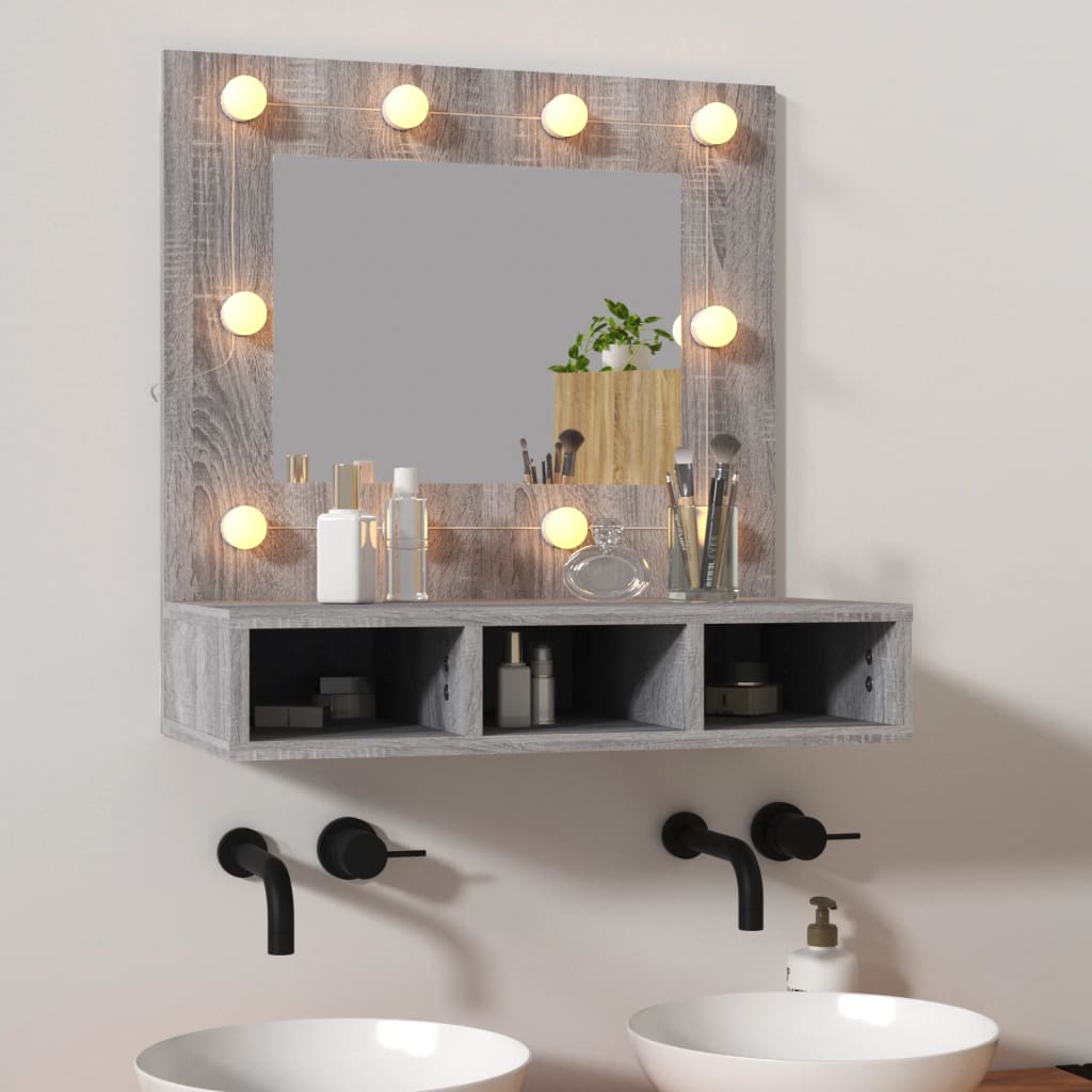 Armoire à miroir avec éclairage LED 60x31,5x62 cm