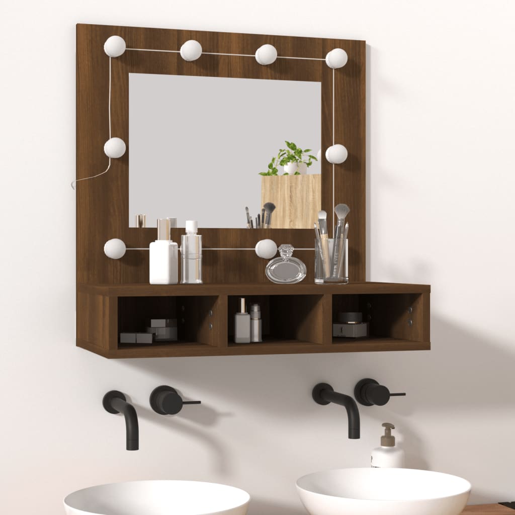 Armoire à miroir avec éclairage LED 60x31,5x62 cm