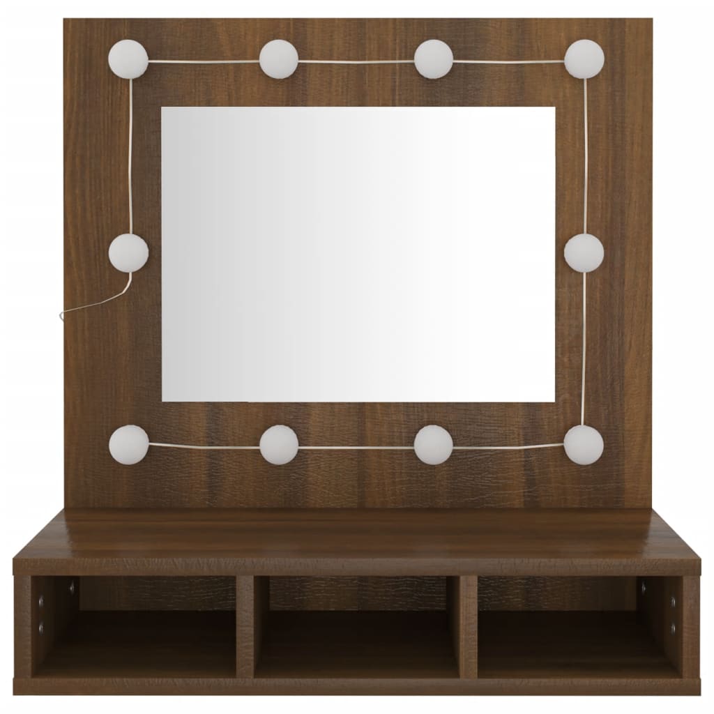 Armoire à miroir avec éclairage LED 60x31,5x62 cm