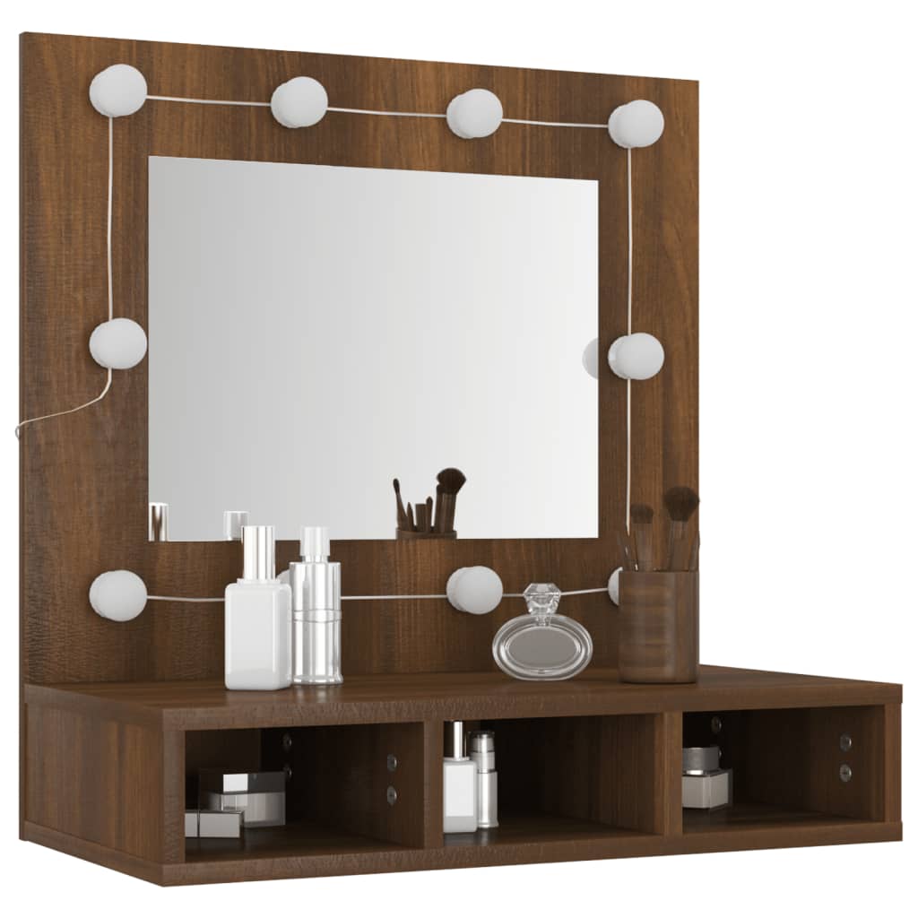 Armoire à miroir avec éclairage LED 60x31,5x62 cm