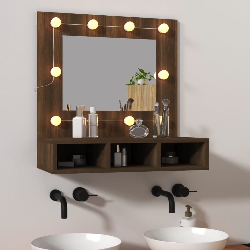 Armoire à miroir avec éclairage LED 60x31,5x62 cm