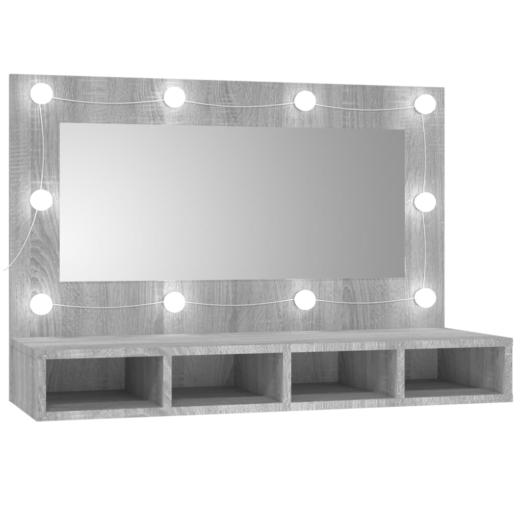 Armoire à miroir avec éclairage LED 90x31,5x62 cm