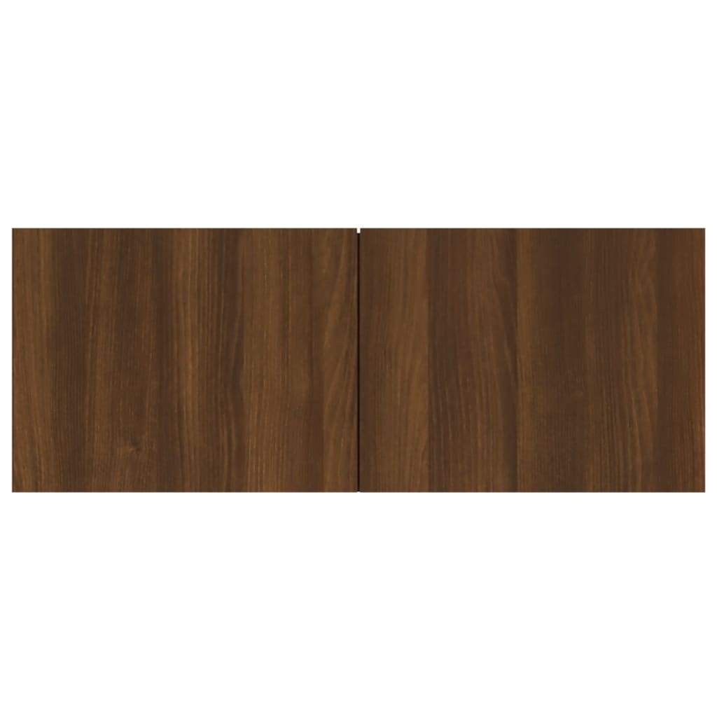 Meuble TV 80x30x30 cm finition bois couleur chêne marron