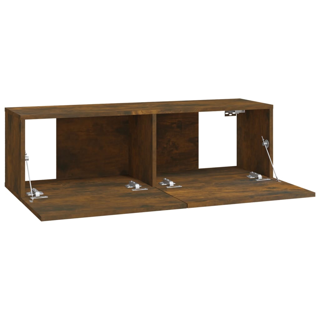 Tv-wandmeubels 2 st 100x30x30 cm hout bruin eikenkleurig