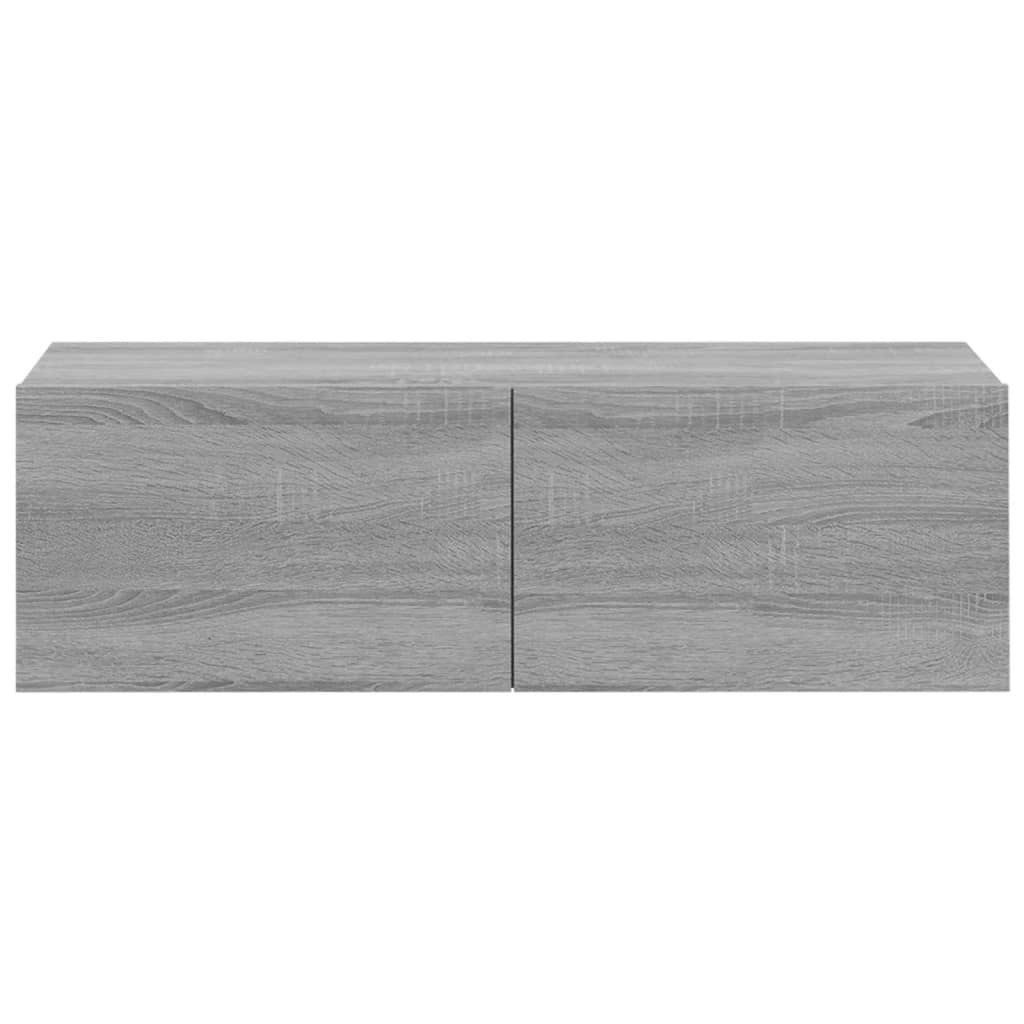 Tv-wandmeubels 2 st 100x30x30 cm hout bruin eikenkleurig