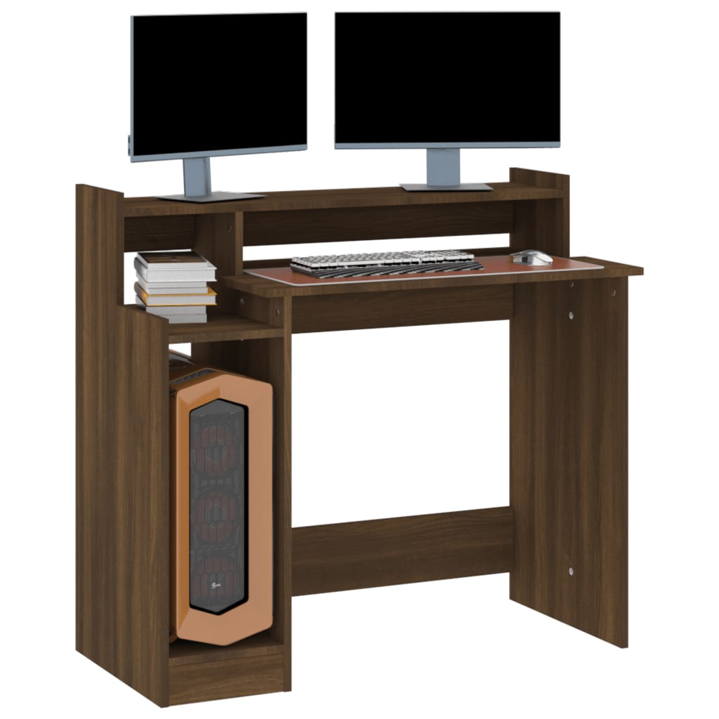 Bureau avec éclairage LED 97x45x90 cm bois fini