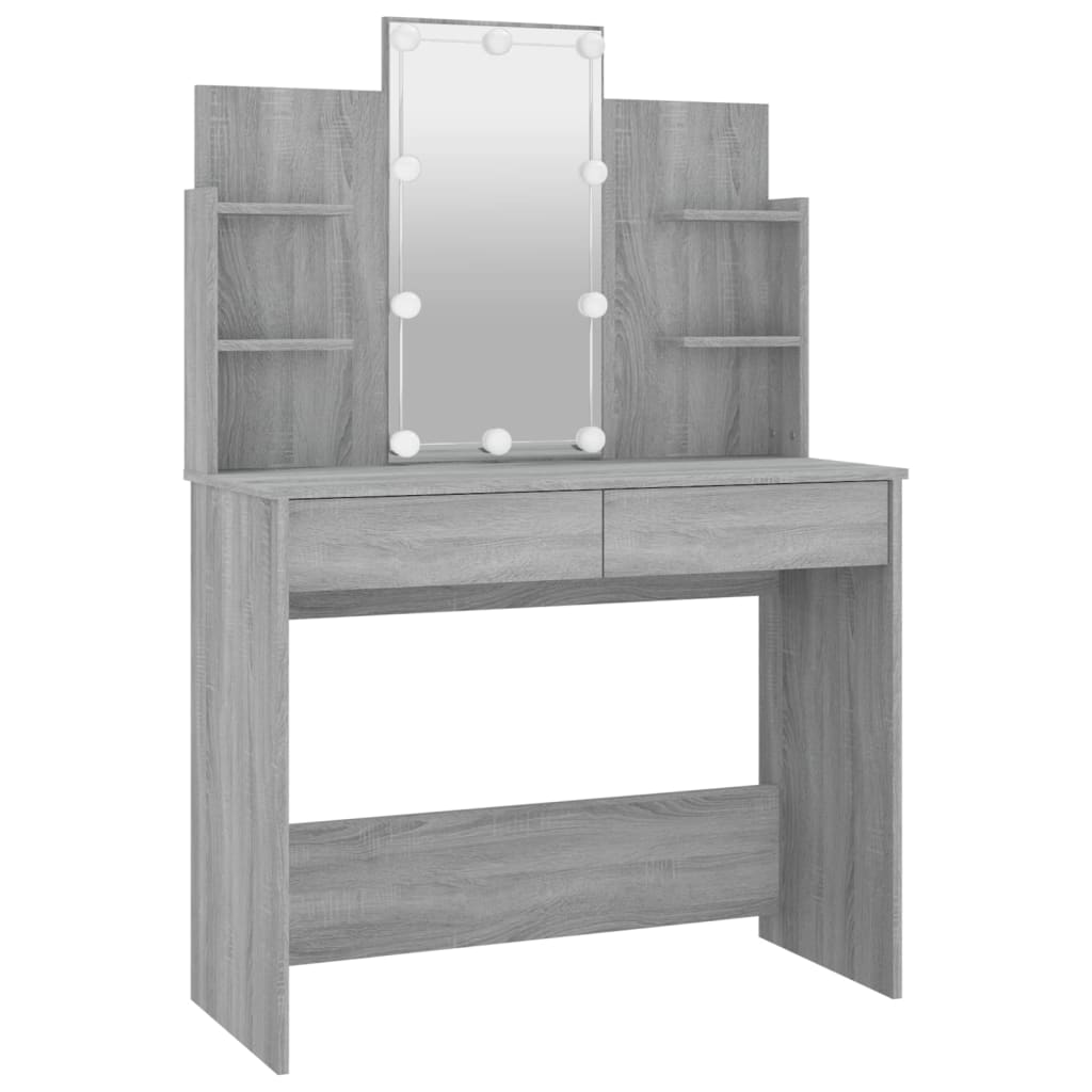 Kaptafel met LED-verlichting 96x40x142 cm eikenkleur