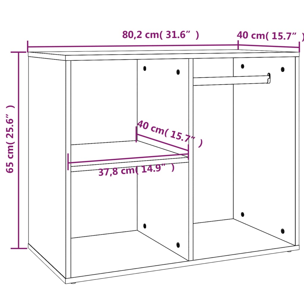 Armoire 80x40x65 cm en bois travaillé